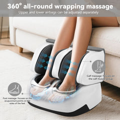 🎉UKKITEK 2 in 1 Foot Massager Machine Shiatsu Foot and Calf Massager with Deep Kneading Vibration Compression Massagers for Feet and Leg Gift for Women and Men