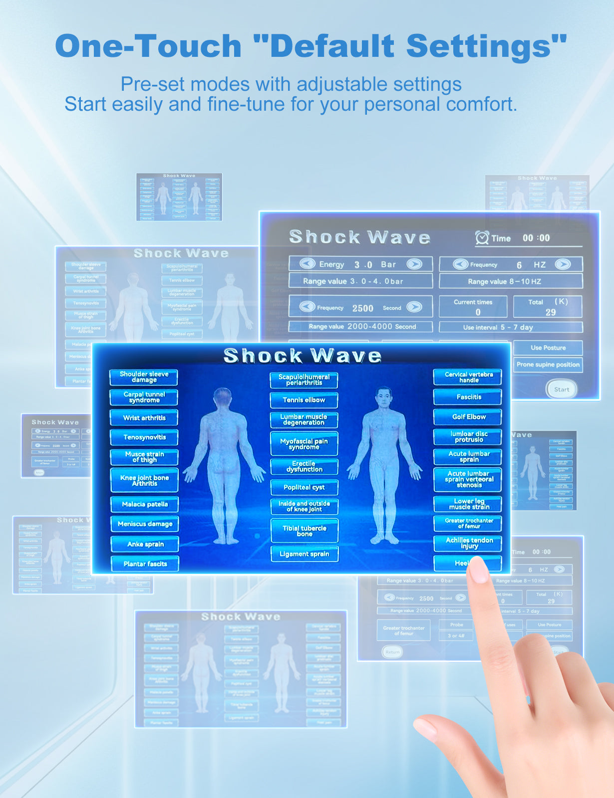 🎉UKKITEK Shockwave Therapy Machine Extracorporeal Shock Wave Therapy Machine Pain Relief for Muscles and Joints, Painless, Non-Invasive No Side Effects, Ideal for Rehab & Gym Home Use