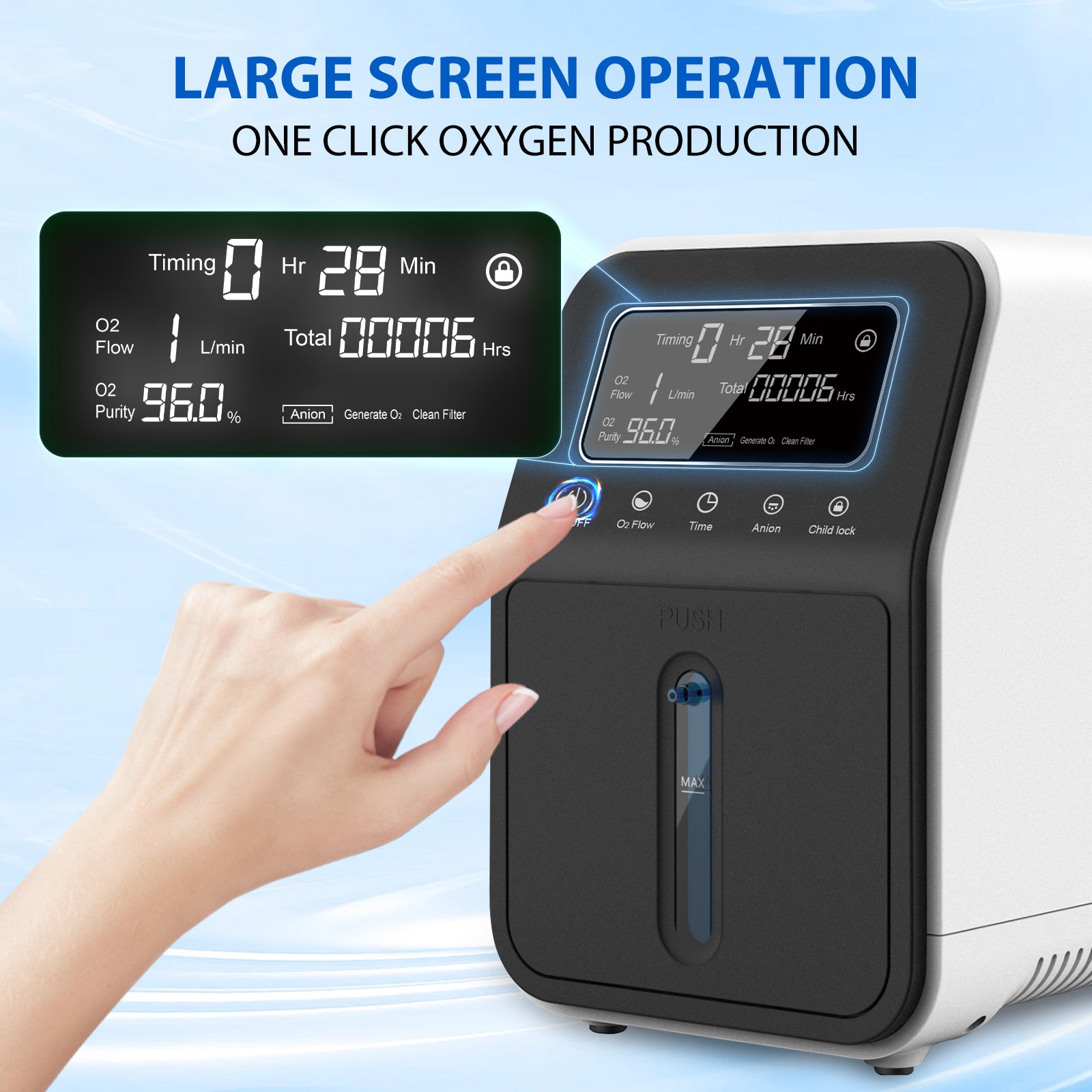 🎉UKKITEK Portable Oxygen Generator,1-9L Adjustable Low Noise oxygen concentrator machine