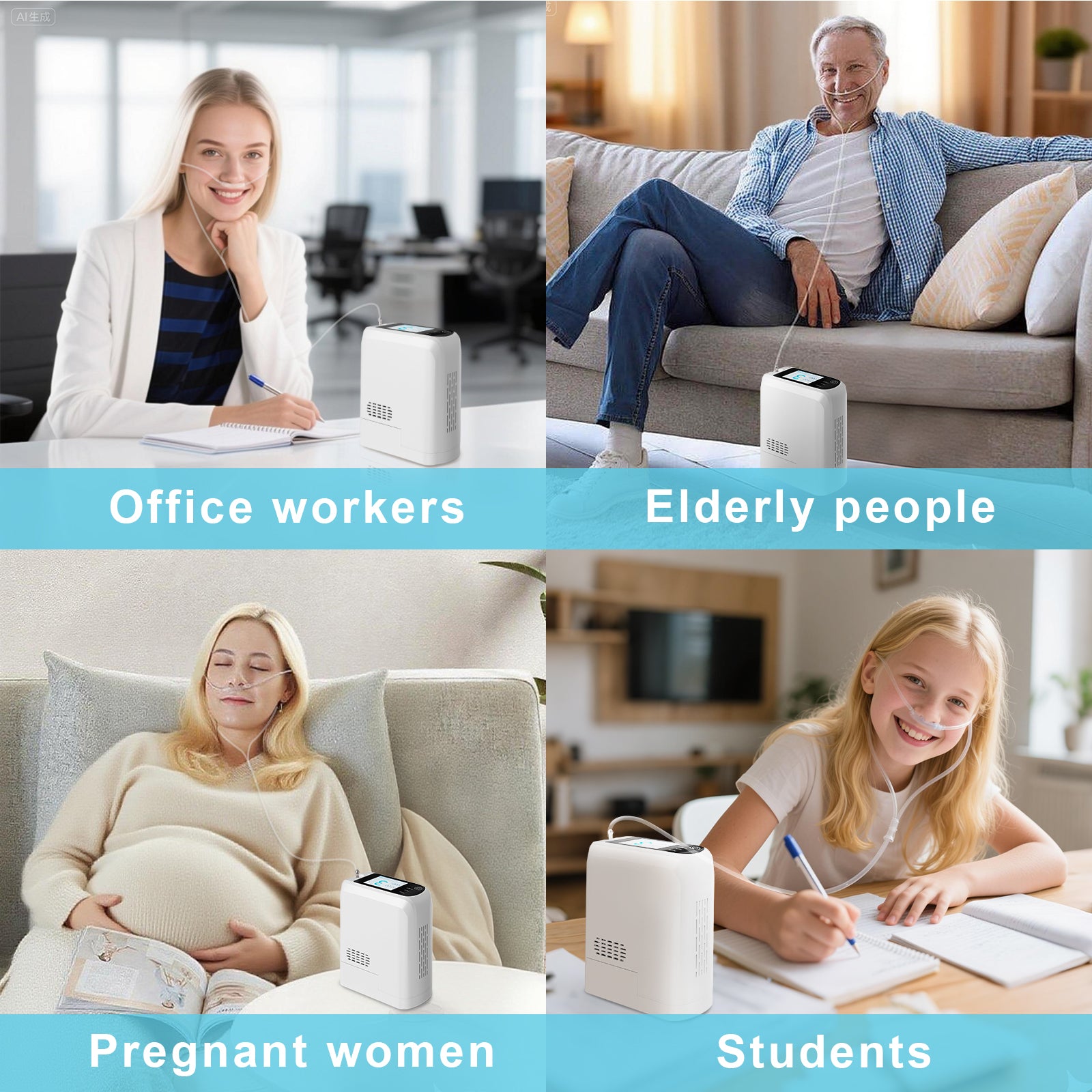 🎉UKKITEK Portable Oxygen Concentrator with Bag 1-7L Adjustable Portable Oxygen Machine 93% with Accessoires Oxygen Concentrator Machine for Travel/Home