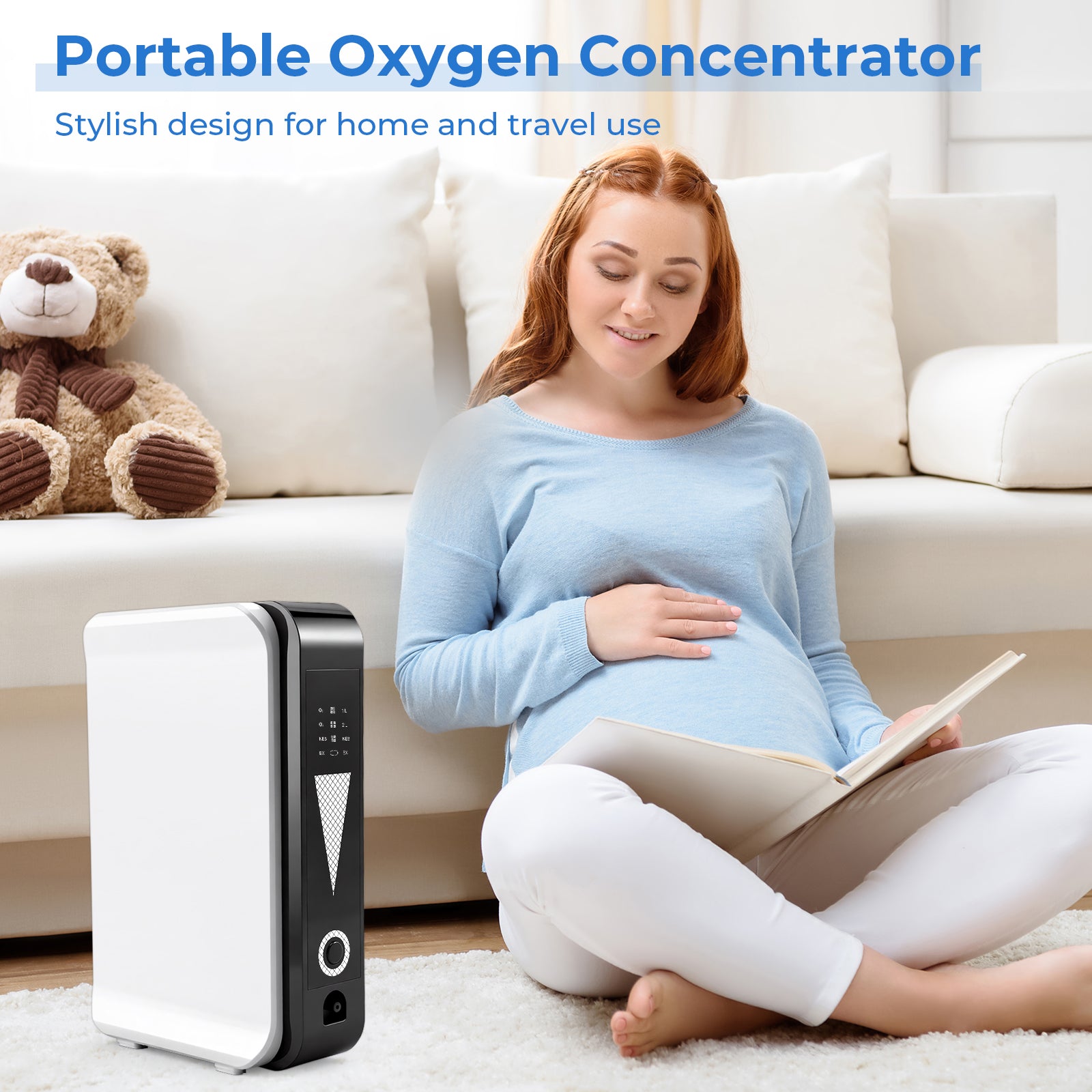 🎉UKKITEK Portable Oxygen Generator for Home/Trave,Adjustable 1-2 Liter Oxygen Concentrator Machine