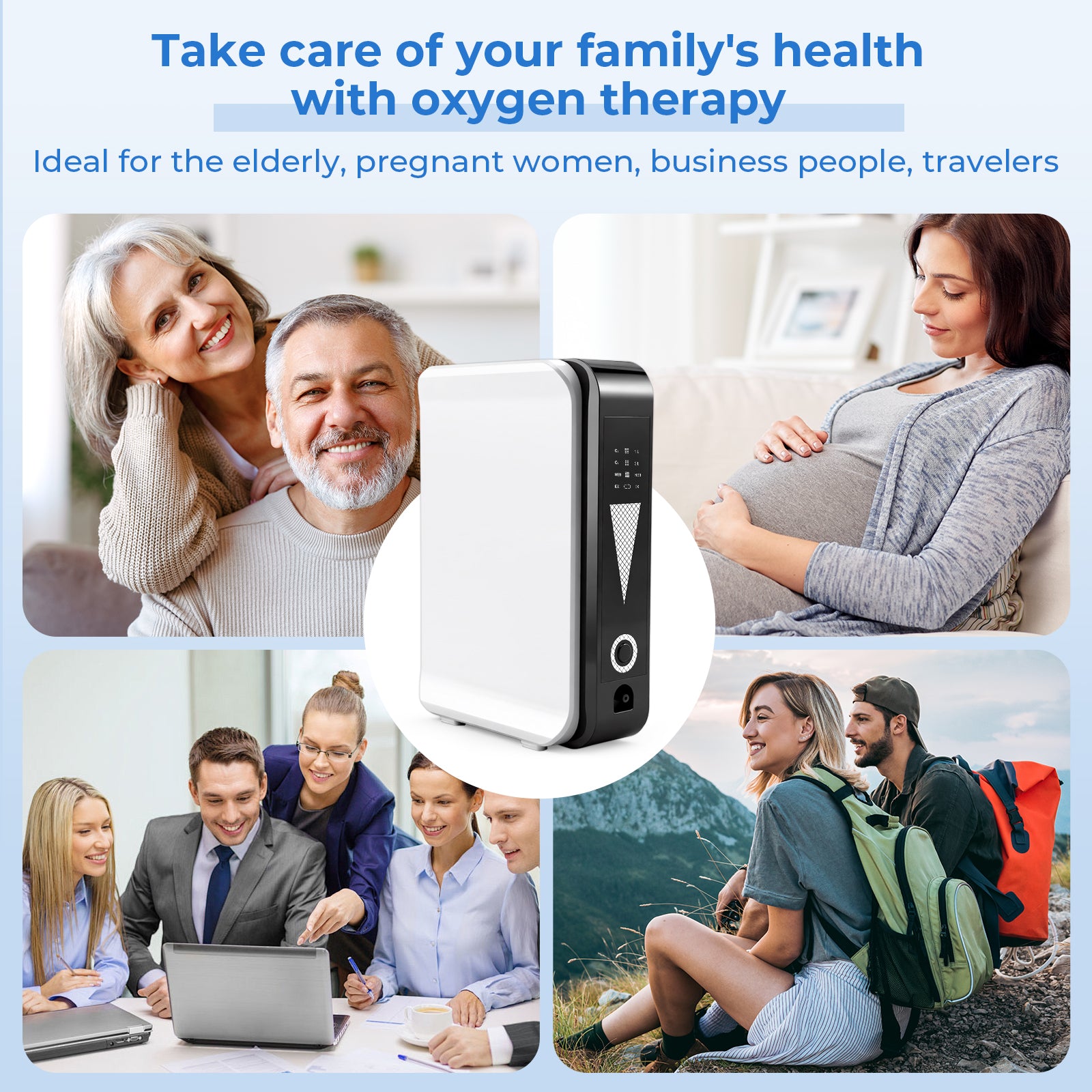 🎉UKKITEK Portable Oxygen Generator for Home/Trave,Adjustable 1-2 Liter Oxygen Concentrator Machine