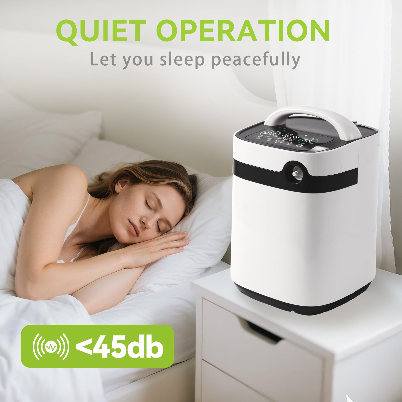 🎉UKKITEK Portable Oxygen Generator, 1-9L Adjustable, Low Noise