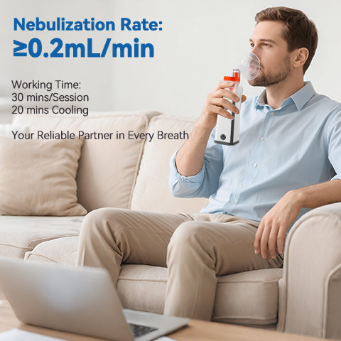 🎉UKKITEK Portable Nebulizer for Adults and Kids Compressor Nebulizer Machine with 1 Set of Kits for Home Travel  Mesh Nebulizer for Use Effectively