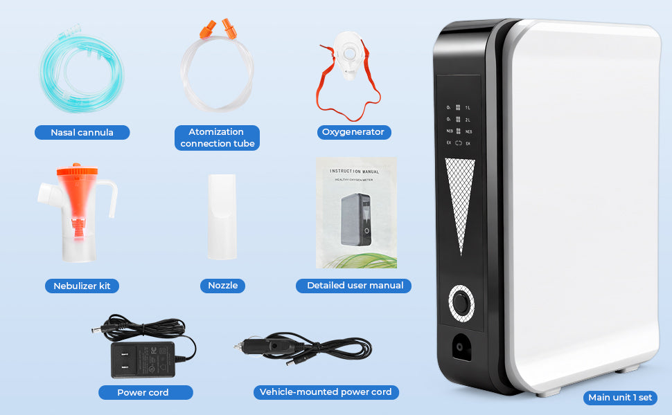 🎉UKKITEK Portable Oxygen Generator for Home/Trave,Adjustable 1-2 Liter Oxygen Concentrator Machine