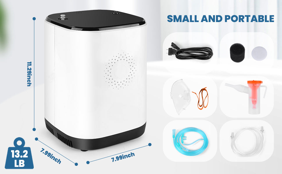 🎉UKKITEK Oxygen Concentrator Machine for Home/Trave,Adjustable 1-9 Liter Portable Oxygen Generator